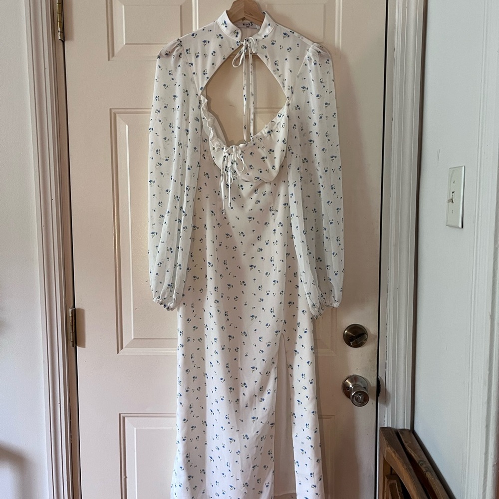 NA-KD White Floral Dress